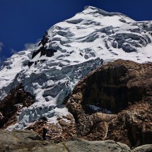 Icy Nevado Cuyoc, 5550 meters sea-level seen from the col